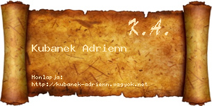 Kubanek Adrienn névjegykártya